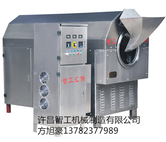 河南客户来厂考察电磁炒货机